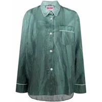 f.r.s for restless sleepers chemise de pyjama à finitions passepoilées - vert