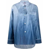 f.r.s for restless sleepers chemise de pyjama à finitions passepoilées - bleu