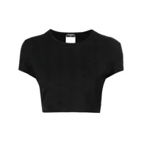 chanel pre-owned t-shirt crop à motif monogrammé (1997) - noir