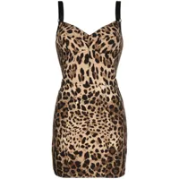 dolce & gabbana robe courte à imprimé léopard - noir