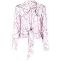 zadig&voltaire chemise en soie à imprimé graphique - rose