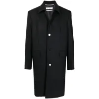 off-white manteau en laine mélangée à simple boutonnage - noir