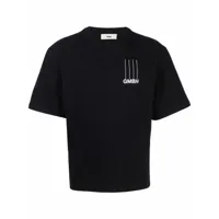 gmbh t-shirt crop à logo imprimé - noir