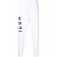 dsquared2 pantalon de jogging fuselé à logo imprimé - blanc