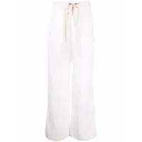 stella mccartney pantalon droit à poches à rabat - blanc