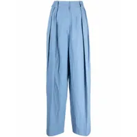 stella mccartney pantalon de tailleur à taille haute - bleu