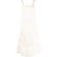 jil sander robe mi-longue en maille texturée - blanc