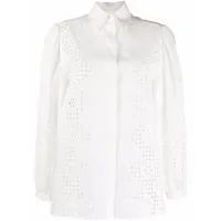 alberta ferretti chemise en broderie anglaise - blanc