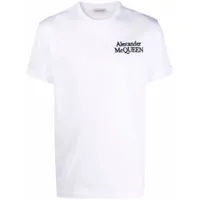 alexander mcqueen t-shirt à logo brodé - blanc