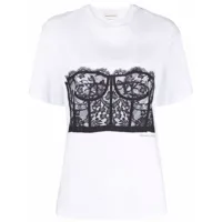 alexander mcqueen t-shirt à corset en dentelle - blanc