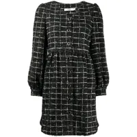 b+ab robe courte en tweed à carreaux - noir