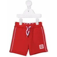 boss kidswear short de sport à patch logo - rouge
