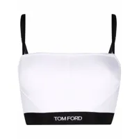 tom ford soutien-gorge long à bande logo - blanc