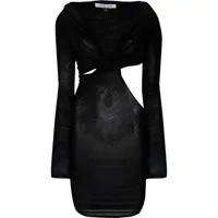 laquan smith robe courte torsadée à découpe - noir
