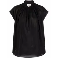 nili lotan chemise plissée à design sans manches - noir