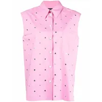 boutique moschino chemise sans manches à détails de clous - rose
