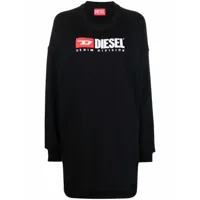 diesel robe-sweat à logo brodé - noir