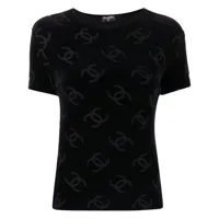chanel pre-owned t-shirt à motif cc (1996) - noir