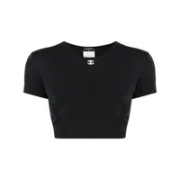 chanel pre-owned t-shirt à coupe crop (1995) - noir
