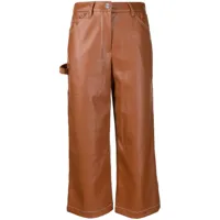 staud pantalon ample domino court - marron