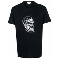 alexander mcqueen t-shirt à imprimé tête de mort - noir