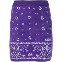 kenzo jupe évasée à motif cachemire - violet