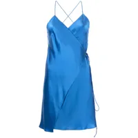 michelle mason robe courte à design portefeuille - bleu