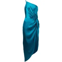michelle mason robe asymétrique à détail noué - bleu