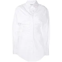 alexander wang robe-chemise hourglass froncée - blanc