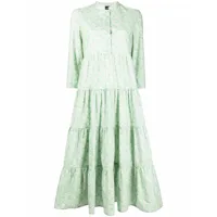 aspesi robe mi-longue à fleurs - vert