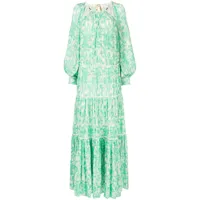 simkhai robe longue à découpes - vert