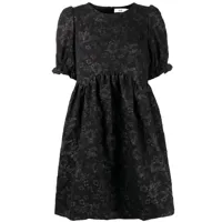 b+ab robe courte à fleurs en jacquard - noir