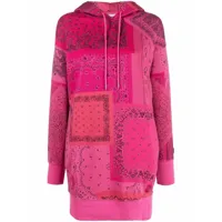 kenzo robe-hoodie à imprimé cachemire - rose