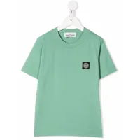 stone island junior t-shirt à patch logo - vert