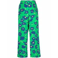 p.a.r.o.s.h. pantalon à fleurs - vert