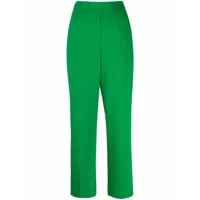 p.a.r.o.s.h. pantalon droit à taille élastiquée - vert