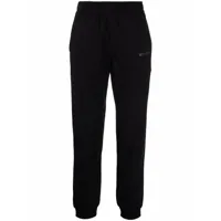 burberry pantalon de jogging à logo imprimé - noir