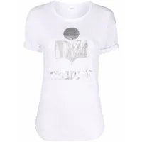 marant étoile t-shirt à logo métallisé - blanc
