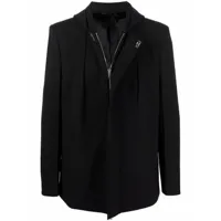 givenchy manteau zippé à capuche - noir