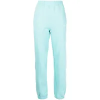 helmut lang pantalon de jogging en coton à logo brodé - bleu