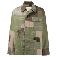 maharishi chemise à détail patchwork - vert