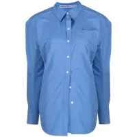 alexander wang chemise boutonnée à fronces - bleu