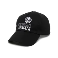 giorgio armani casquette à logo brodé - noir