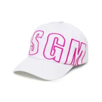 msgm casquette à logo brodé - blanc