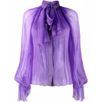 atu body couture blouse en soie à détail de nœud - violet