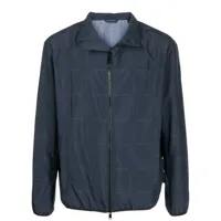 armani exchange veste zippée à imprimé géométrique - bleu