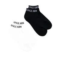 armani exchange chaussettes à logo intarsia - noir