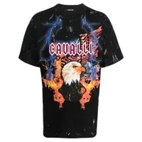 roberto cavalli t-shirt en coton à logo eagle imprimé - noir