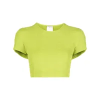 chanel pre-owned t-shirt crop à logo cc brodé (1997) - vert