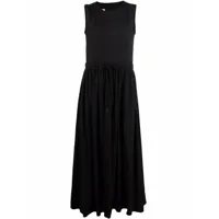 mm6 maison margiela robe longue à coutures contrastantes - noir